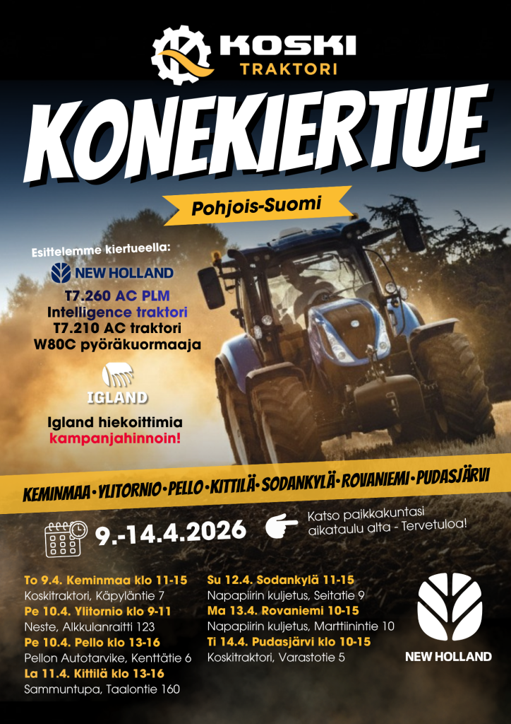 New Holland traktorit konekiertueella esittelyssä Suomessa